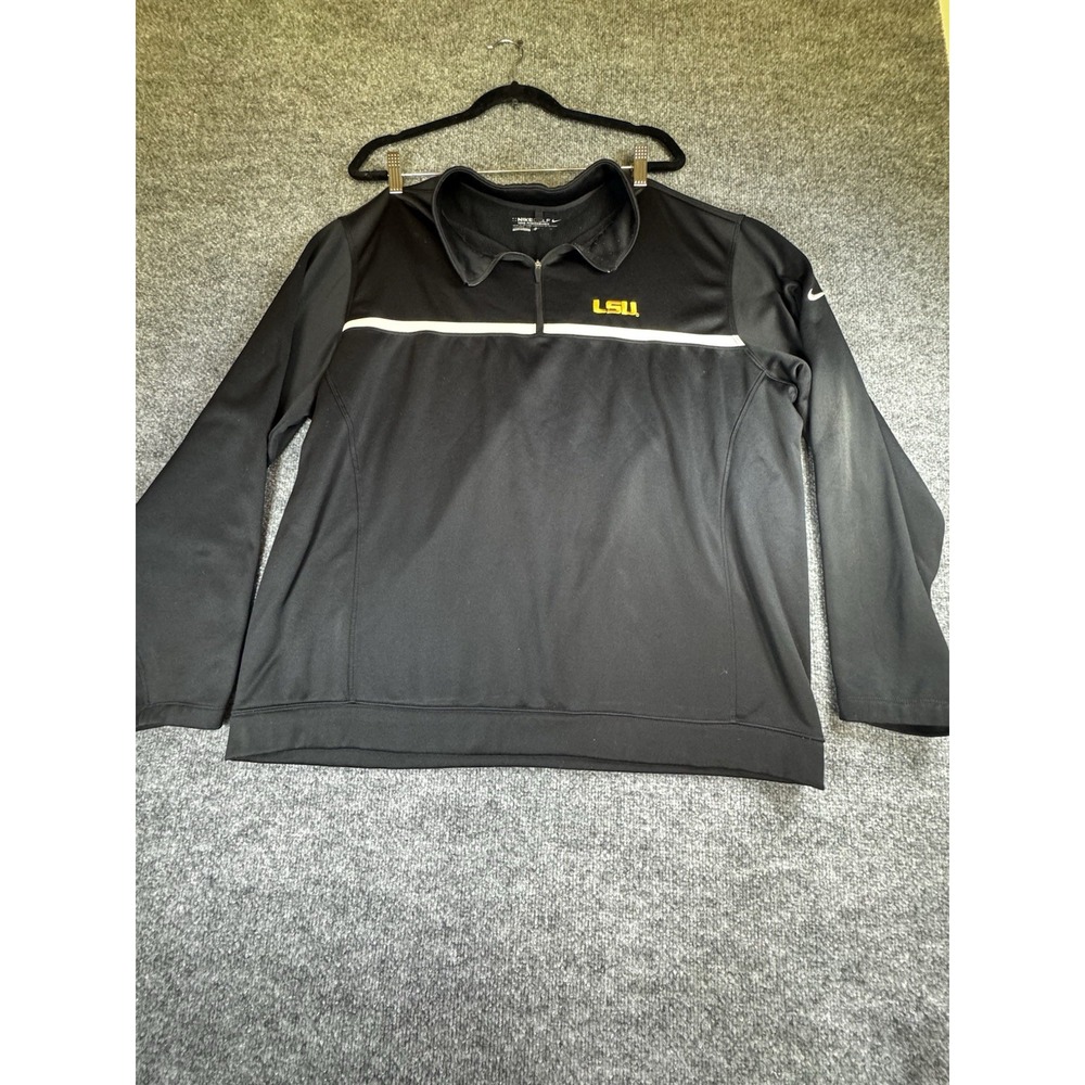 LSU Nike Golf Tour Performance Therma-FIT 1/4 Zip Polo Mens XL Black